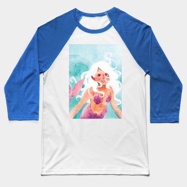 Little Mermaid Baseball T-Shirt by paulazanotelli